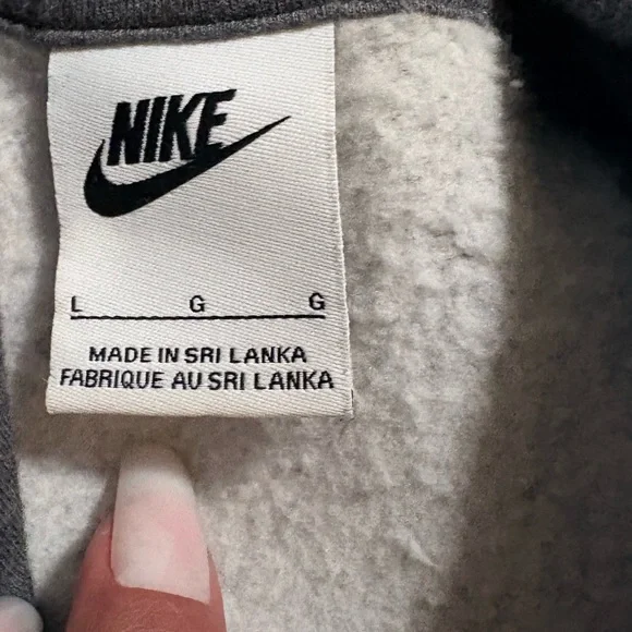 Nike Sportswear Club Gray Athletic Fleece Pullover Hoodie Sweatshirt size L - Picture 5 of 11